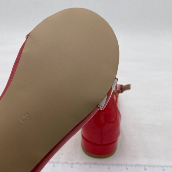 YDN Womens Chic Block Low Heel Sandals Open Toe Ankle Strap Patent Comfortable - Picture 5 of 7